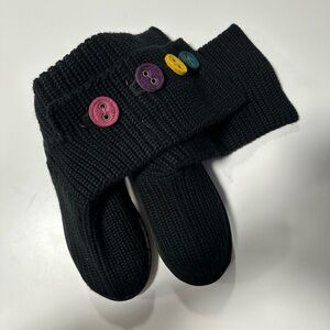 UGG Black Kids Boots with Colorful Buttons